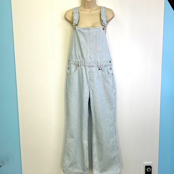 Zara Pants - Zara - NWT Blue & White Stripe Adjustable Straps Denim Overalls Size Medium